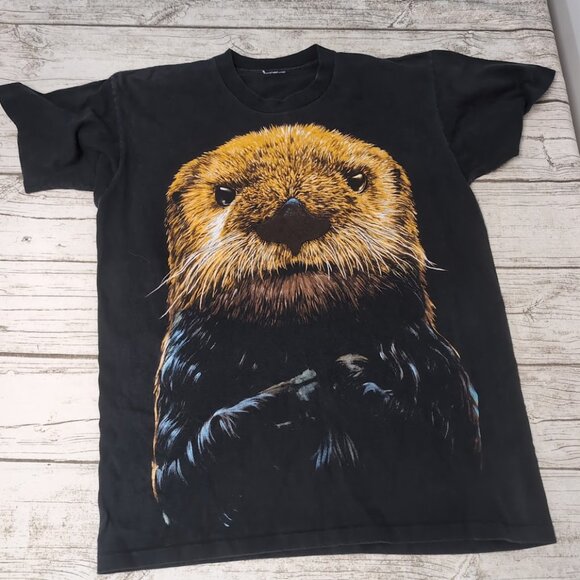 Other - Vintage Black Large Otter Graphic T Shirt Single Stitch